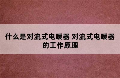 什么是对流式电暖器 对流式电暖器的工作原理